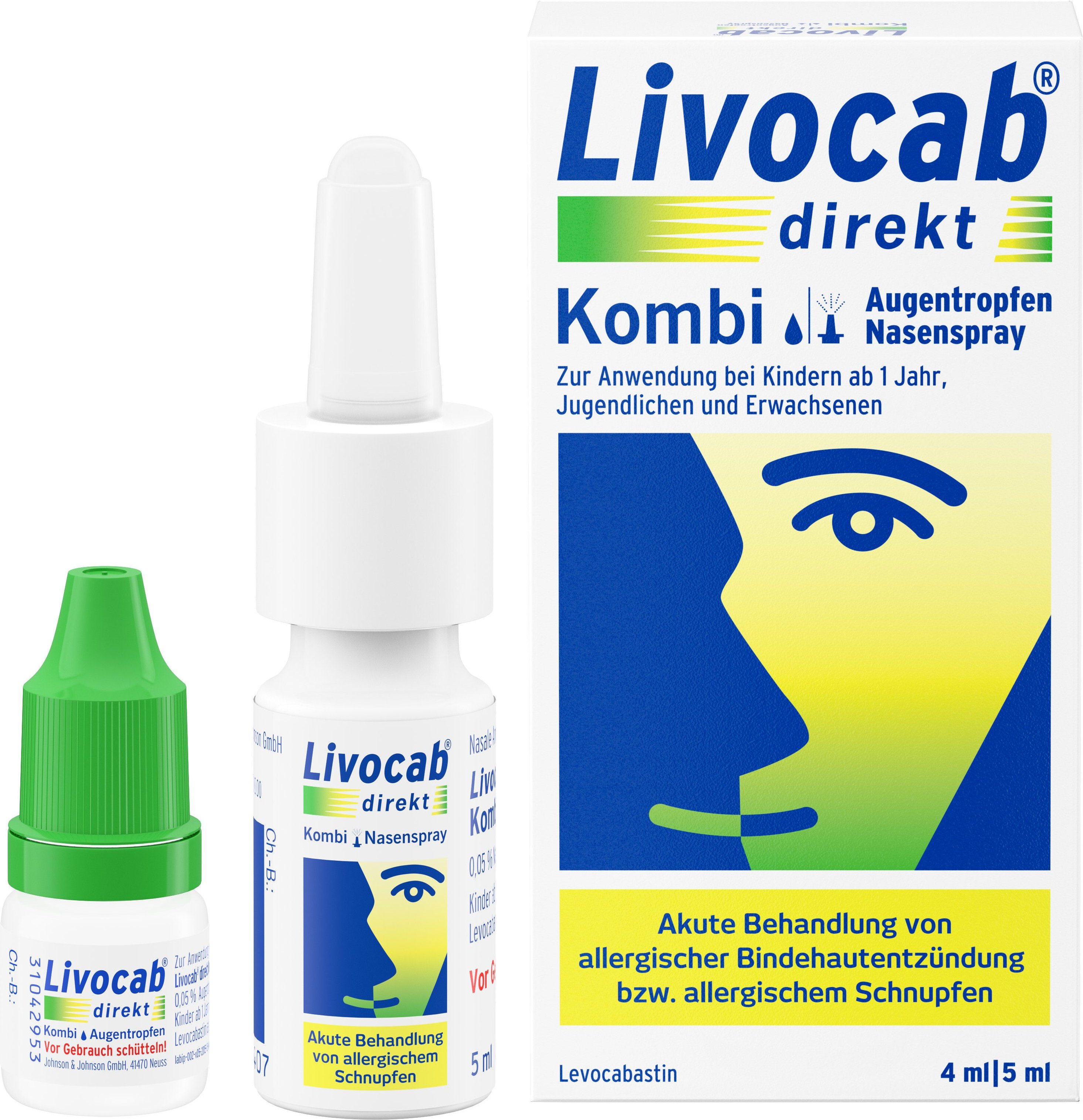 Livocab direkt Kombi 4 ml Augentr.+5 Nasenspray 1 St Kombipackung