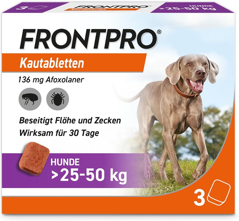 Frontpro 136 mg Kautabletten f.Hunde >25-50 kg 3 St