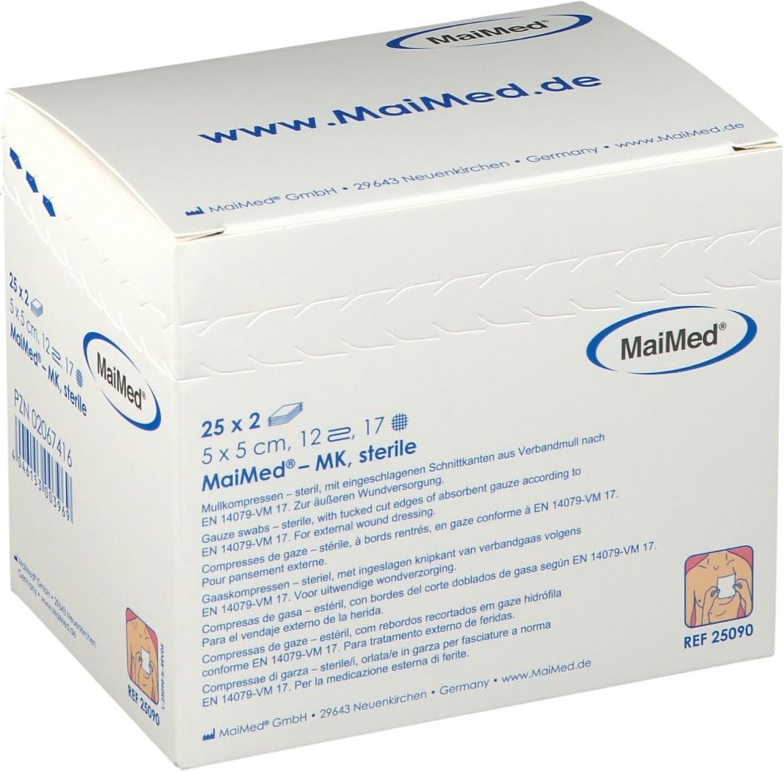 Mullkompressen 5x5cm steril 12fach 25x2 St Kompressen