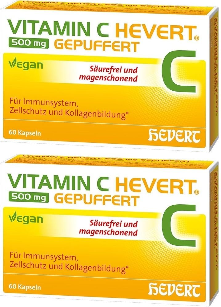 Thumbnail - Vitamin C Hevert 500 mg gepuffert Kapseln 2x 2x60 St