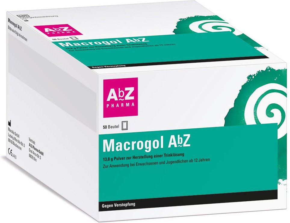 Macrogol AbZ Plv.z.Her.e.Lsg.z.Einnehmen 50 St Pulver zur Herstellung einer Lösung zum Einnehmen