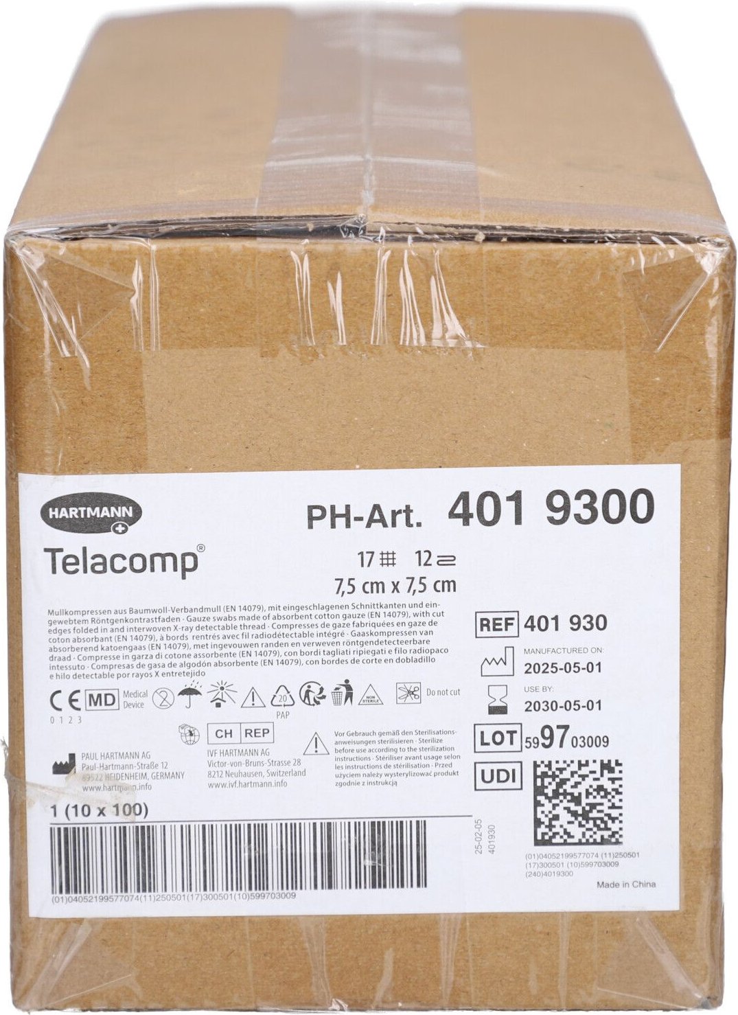 Telacomp Kompressen 7,5x7,5 cm 12fach 10x100 St