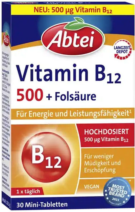 Thumbnail - Abtei Vitamin B12 500 Plus Tabletten 30 St