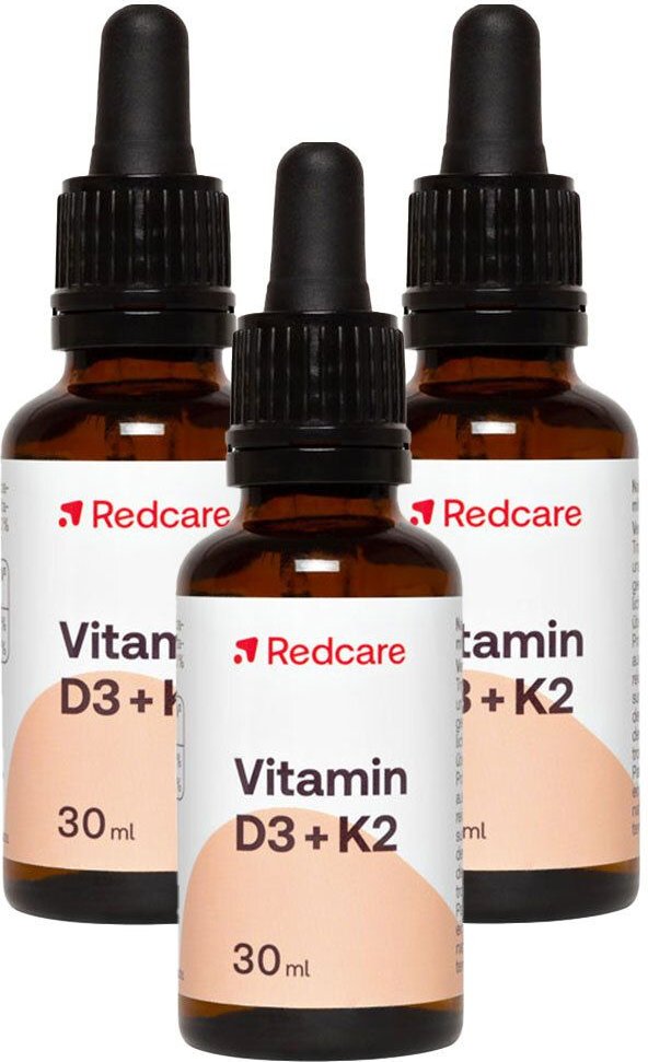 Redcare Vitamin D3 + K2 3er-Set 3x30 ml Tropfen zum Einnehmen