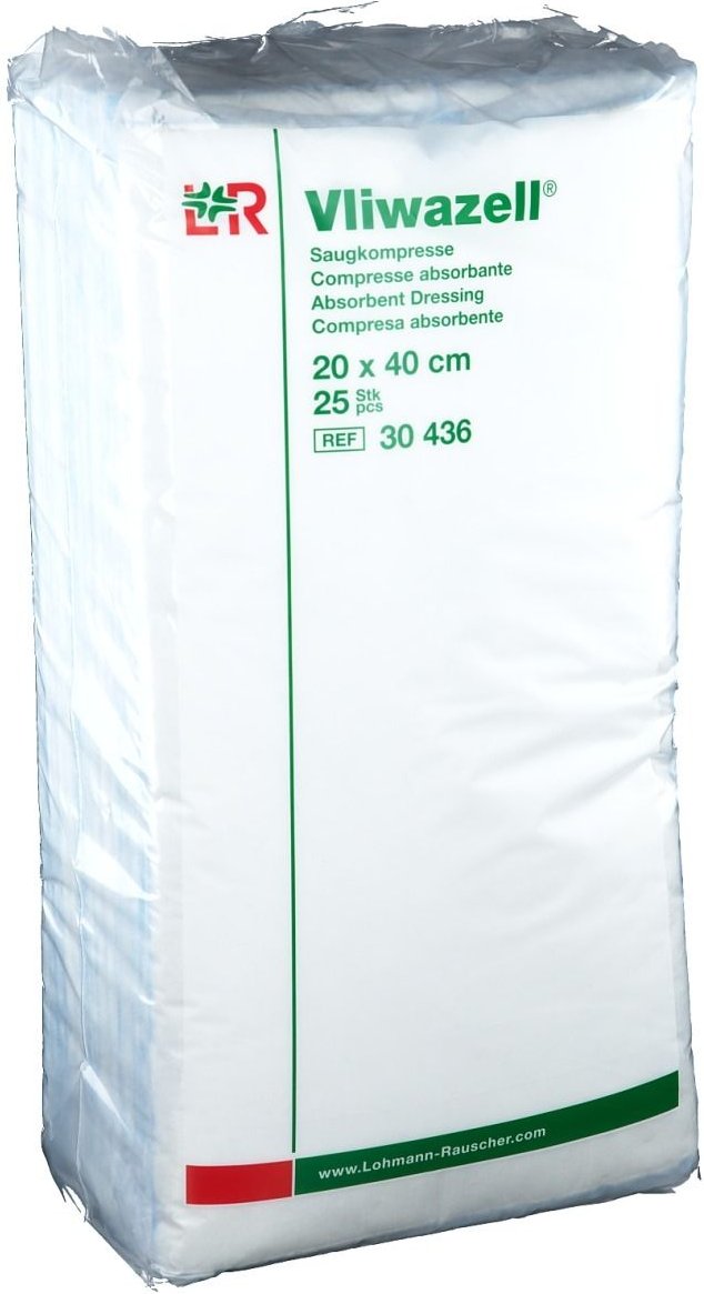 Vliwazell Saugkompressen unsteril 20x40 cm 25 St Kompressen