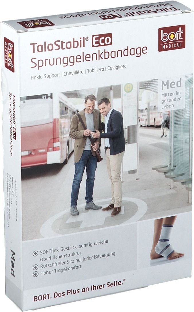 Bort TaloStabil Eco Sprunggel.Band.M silber 1 St Bandage(s)