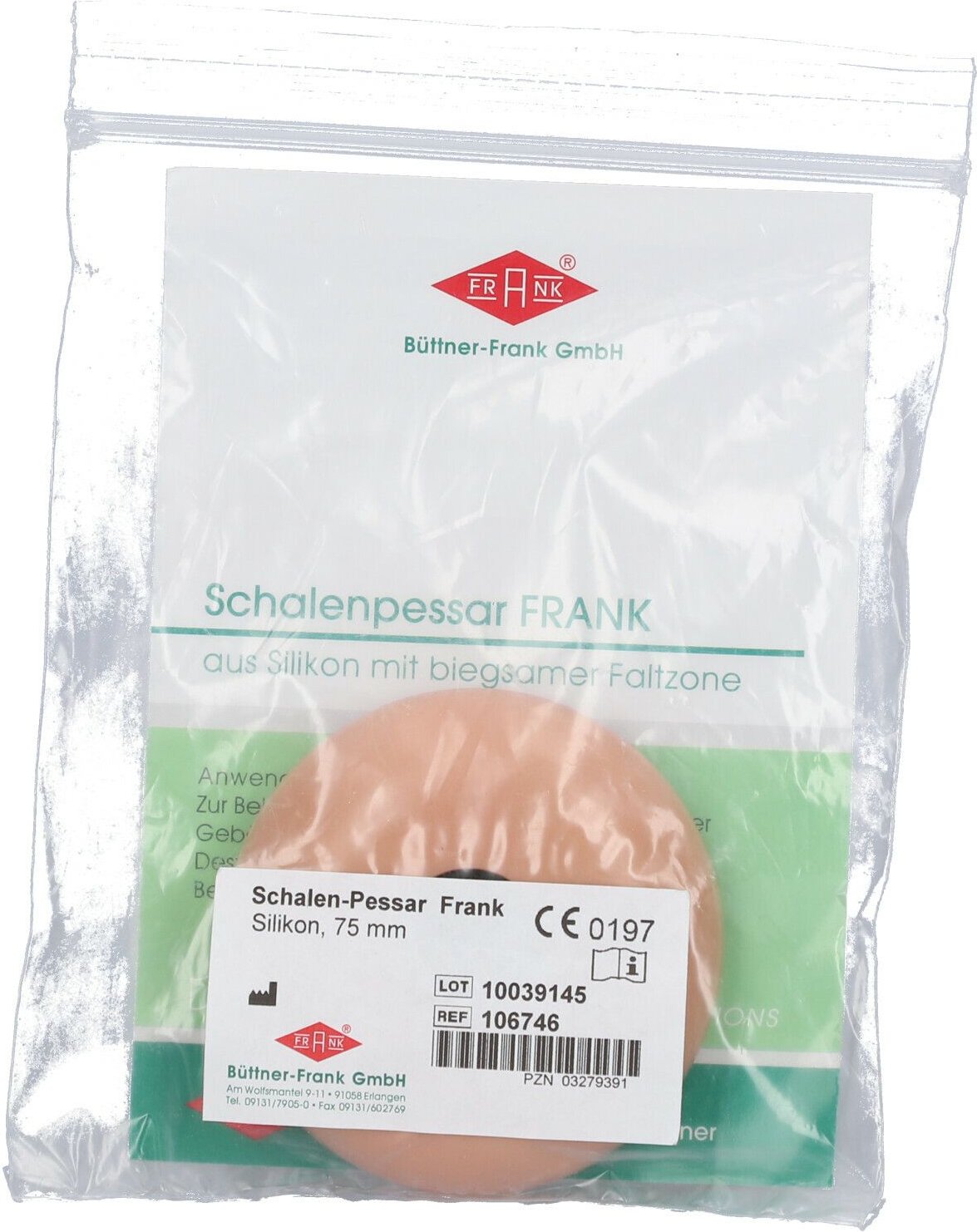 Falk Pessar Schale Silikon 75 mm