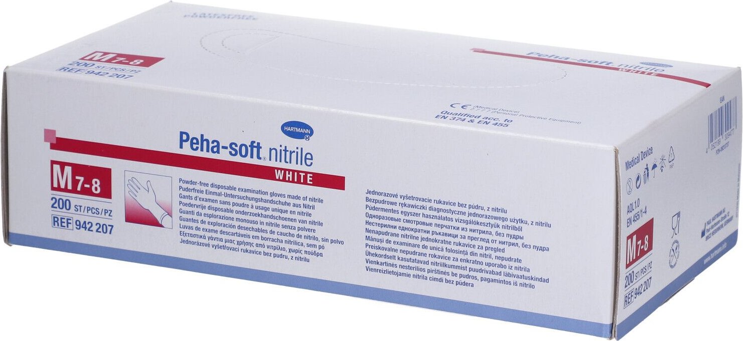 Peha-Soft nitrile white Unt.Hands.unsteril pf M 200 St Handschuhe