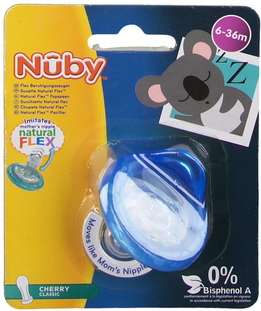 Nuby Fopspeen Natural Flexibel Kers 6-36 Maanden 1 St Schnuller
