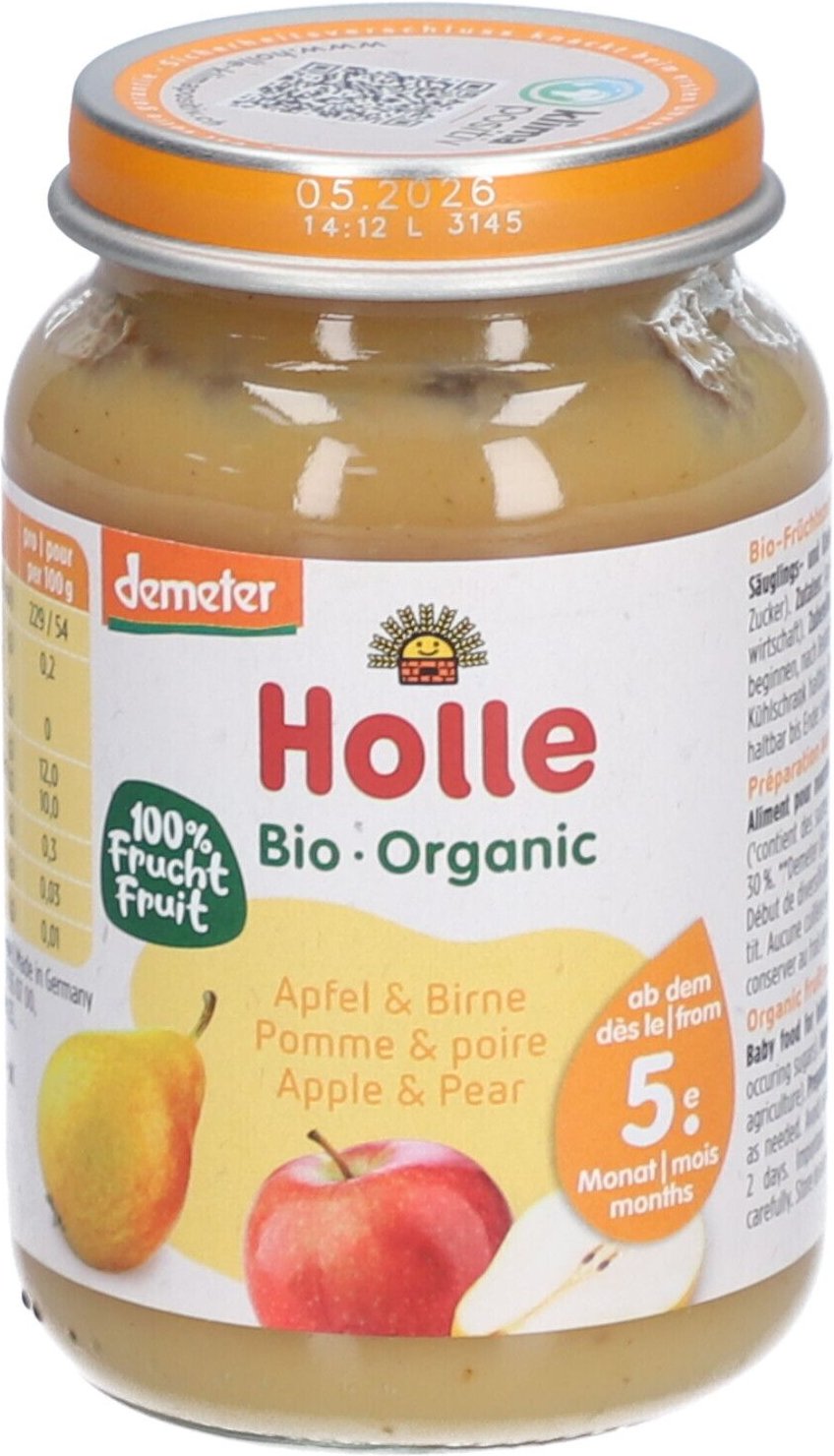 Holle Apfel und Birne Glas 190 g Bio Brei