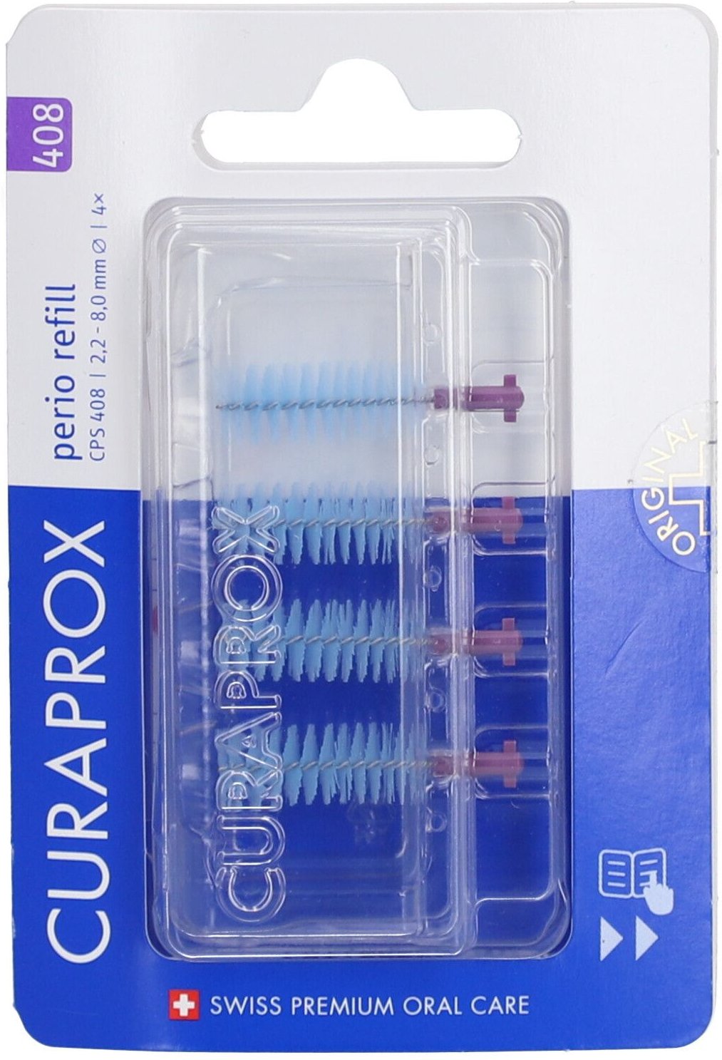 Curaprox CPS 408 perio Interdent.2,2-8mm 4 St Zahnbürste
