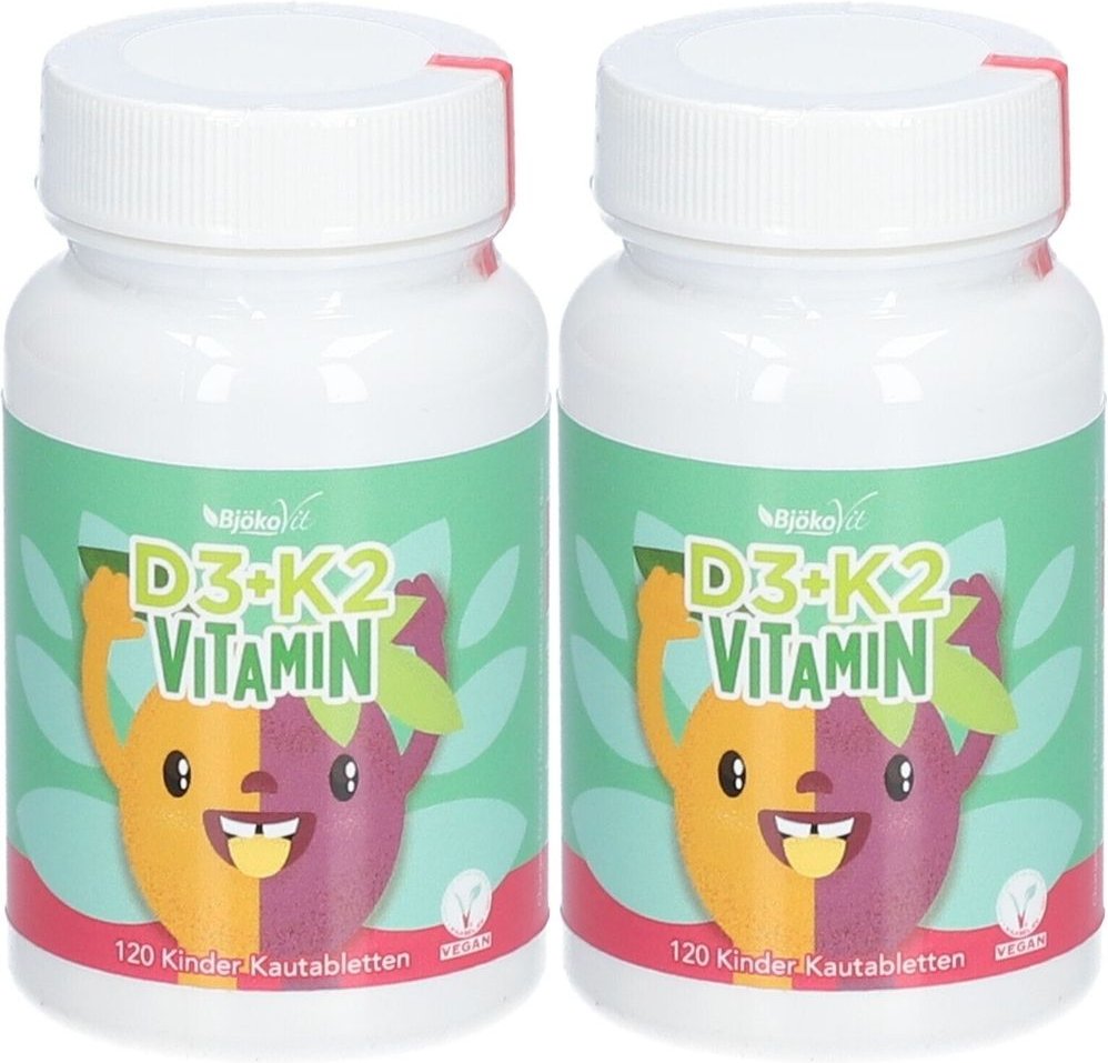 2x Vitamin D3+K2 Kinder Kautabletten vegan 2x120 St