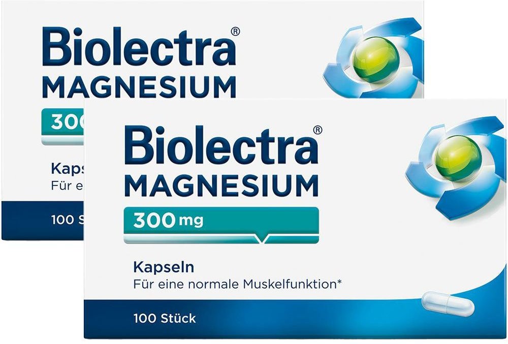 Biolectra Magnesium 300 mg Kapseln Doppelpack 2x100 St