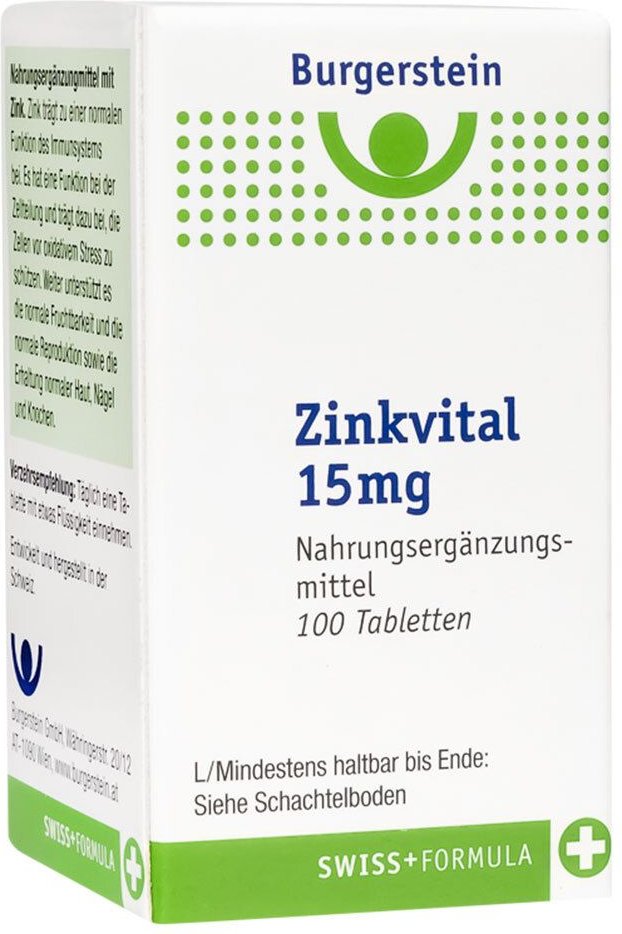 Burgerstein ZinkVital 15 mg Tabletten 100 St