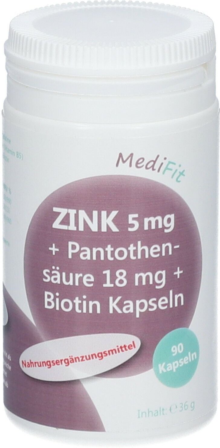 Thumbnail - Zink 5 mg+Pantothensäure 18 mg+Biotin Kapseln 90 St