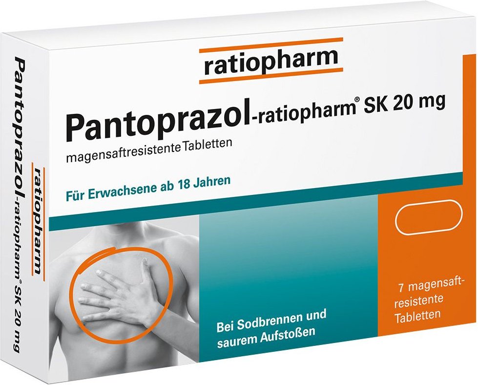 PANTOPRAZOL-ratiopharm SK 20 mg magensaftres.Tabl. 7 St Tabletten magensaftresistent