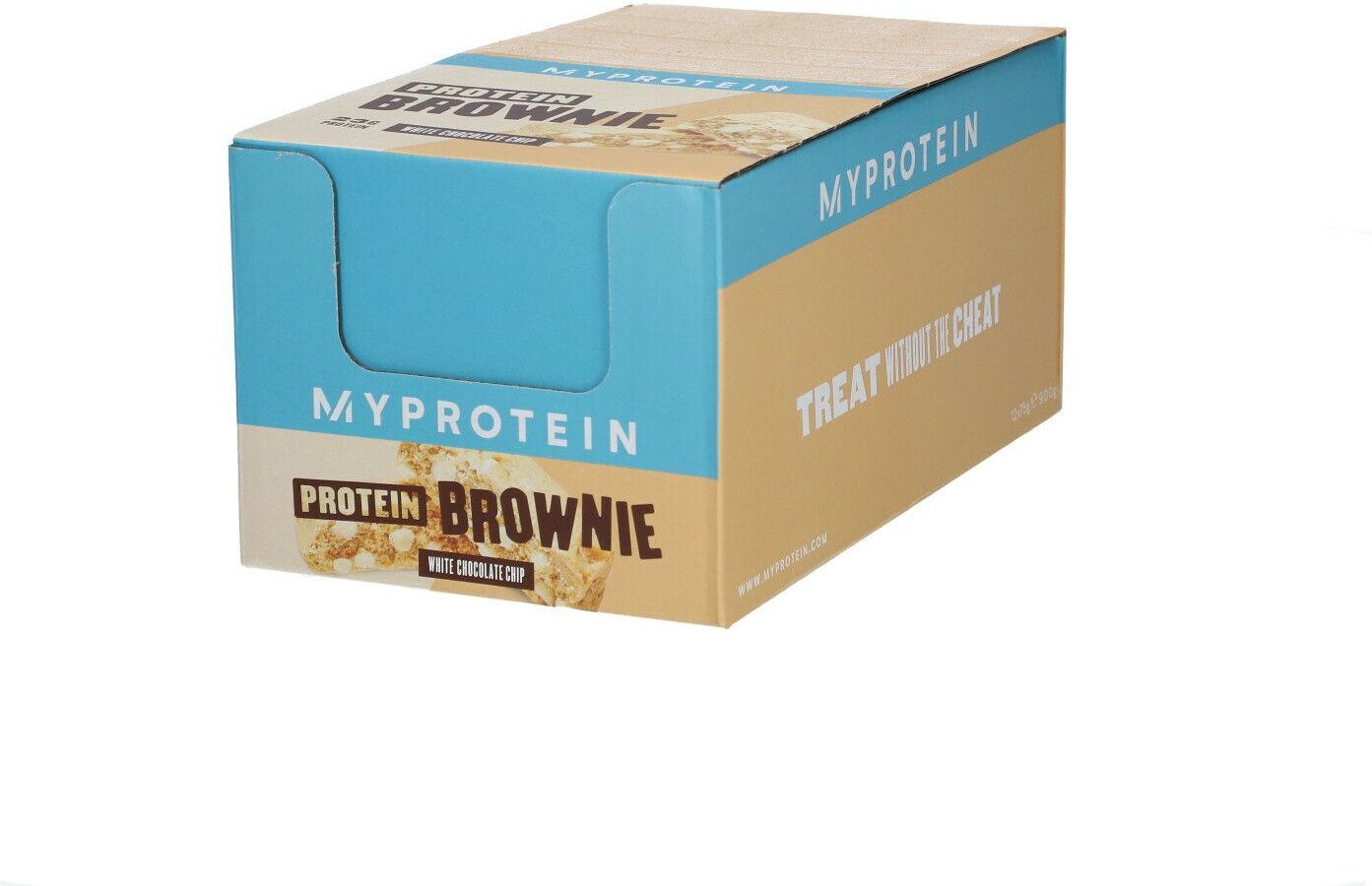 MyProtein Protein Brownie, White Chocolate Chip 12x75 g Kekse