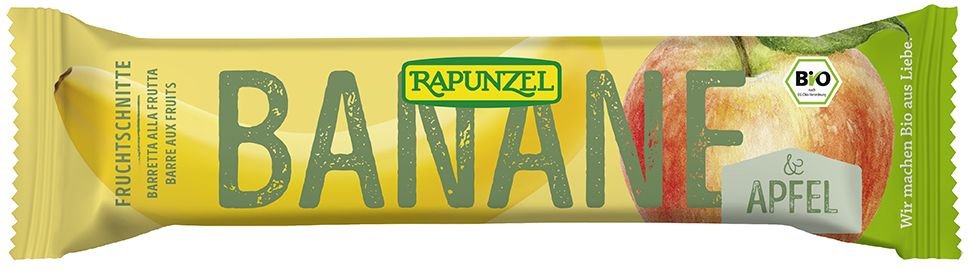Rapunzel Bio Fruchtschnitte, Banane-Apfel 40 g Riegel