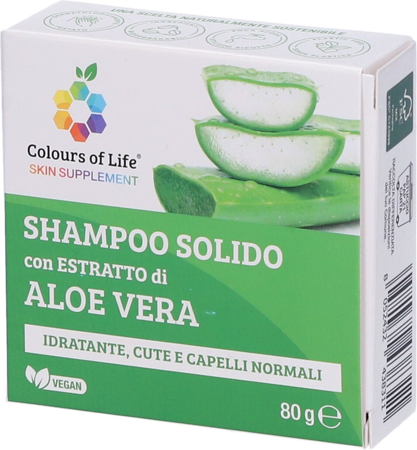 Aloe Shampoo Solido 80G Colour 80 g Festes