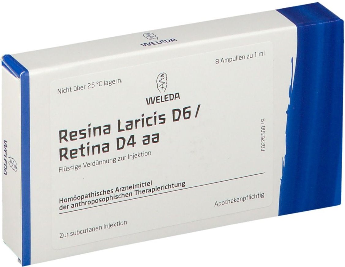Resina Laricis D 6/Retina 4 aa Ampullen 8x1 ml