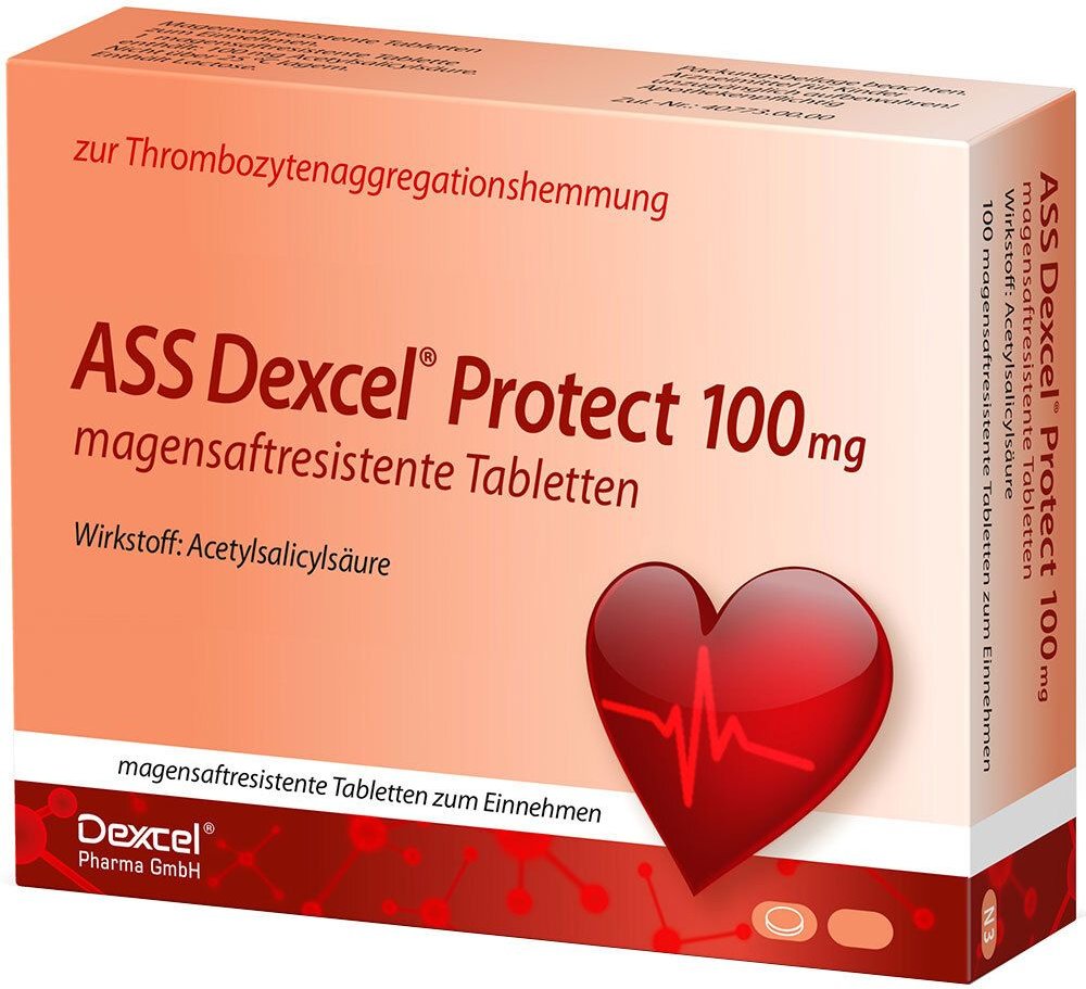 ASS Dexcel Protect 100 mg magensaftres.Tabletten 50 St Tabletten magensaftresistent