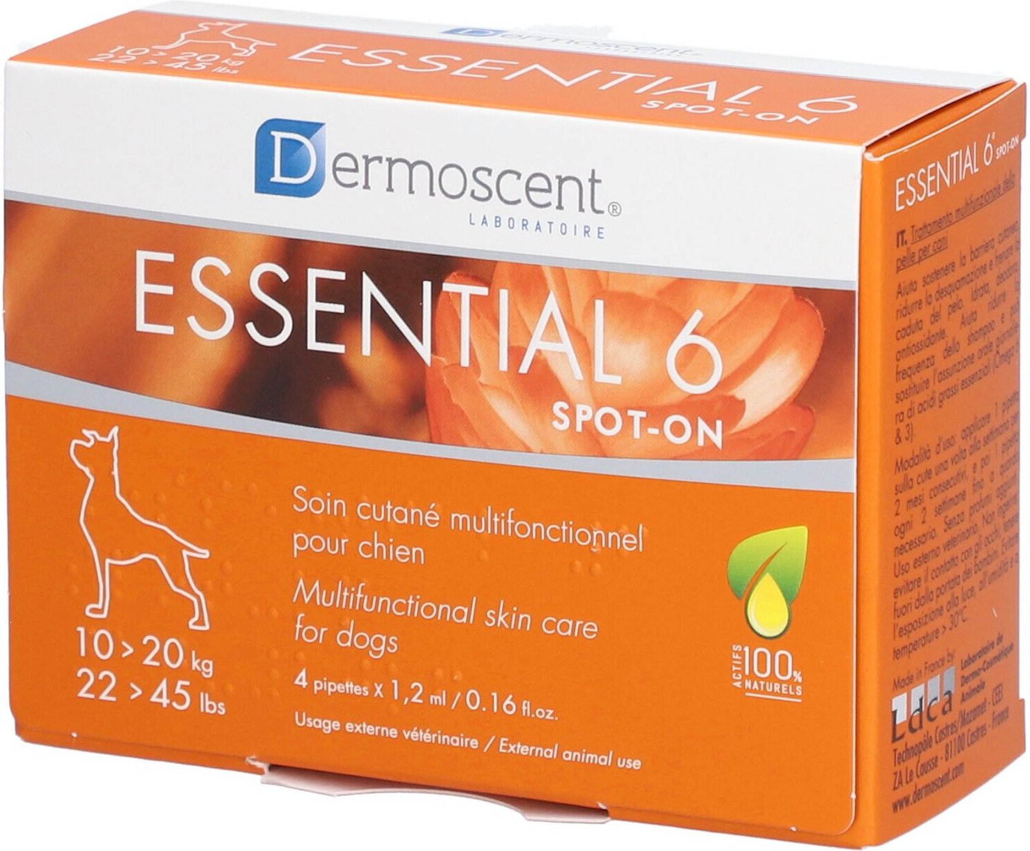 Essential 6 Spot on Hund 10-20 kg 4 St Einzeldosispipetten