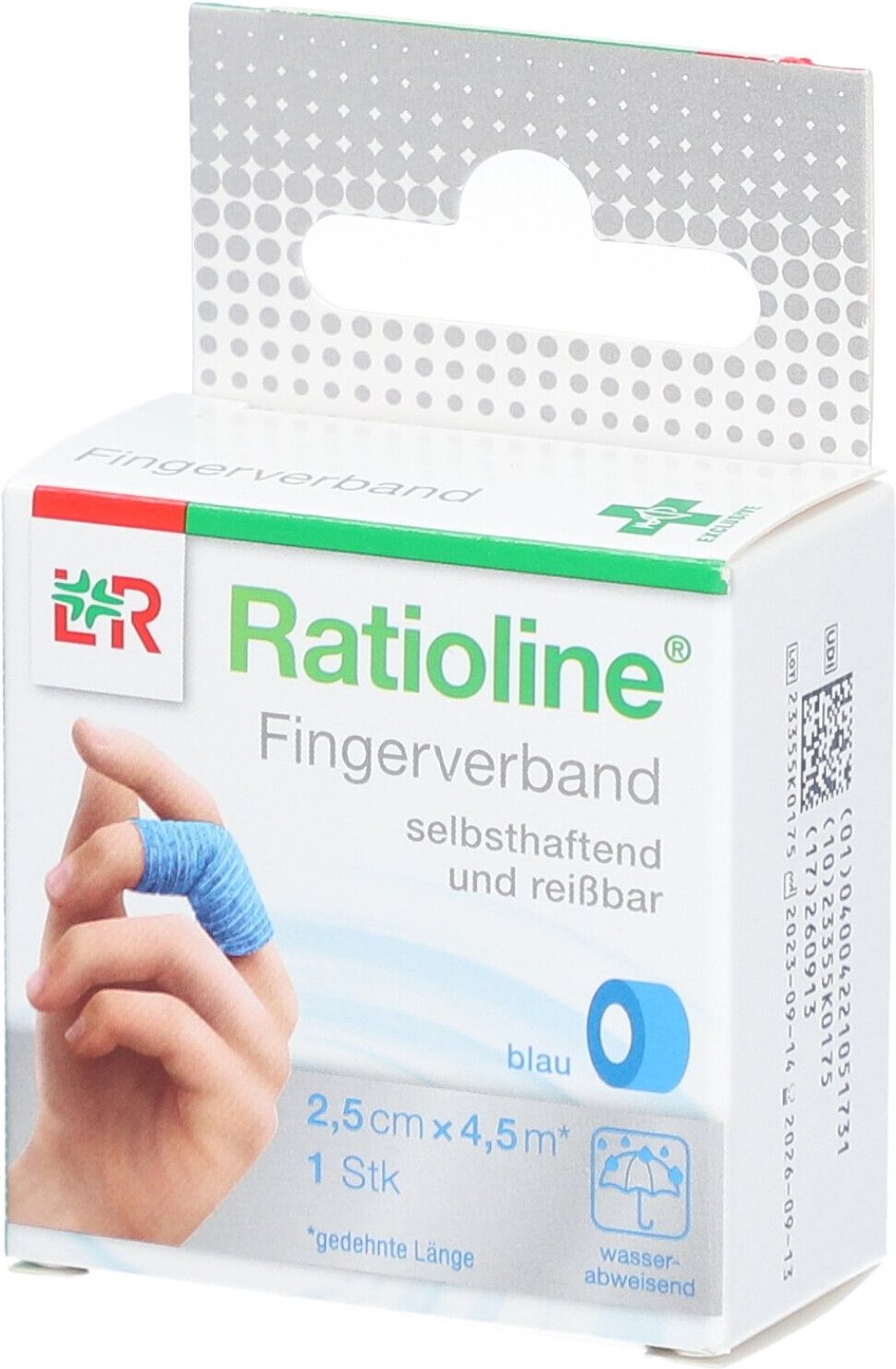 Ratioline selbsthaft.Fingerv.2,5cmx4,5m blau 1 St Pflaster