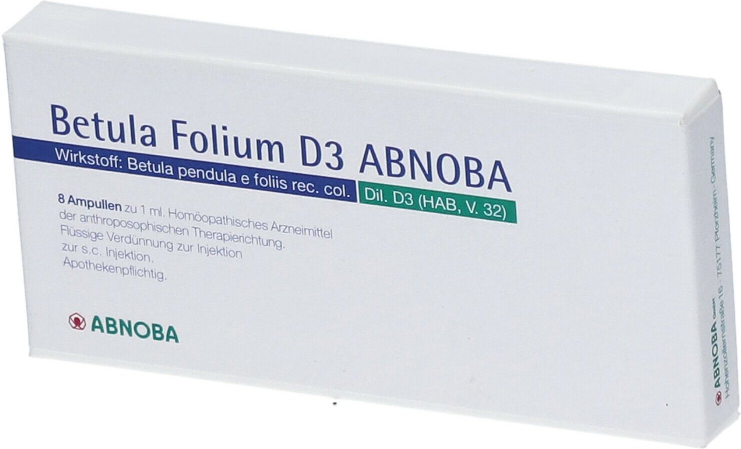 Betula Folium D 3 Abnoba Ampullen 8x1 ml