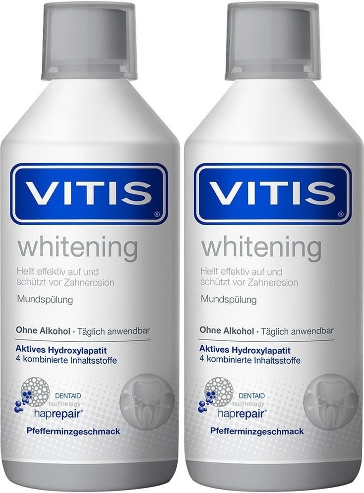 Vitis Whitening Mundspuel x2 2x500 ml Mundwasser