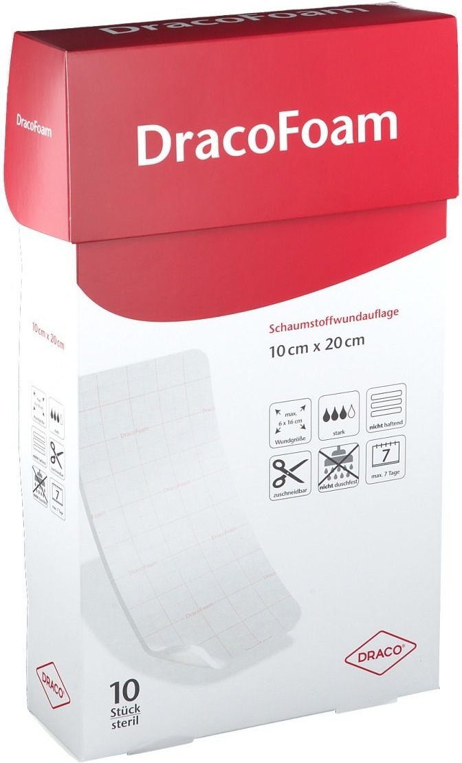 Dracofoam Schaumstoff Wundauflage 10x20cm
