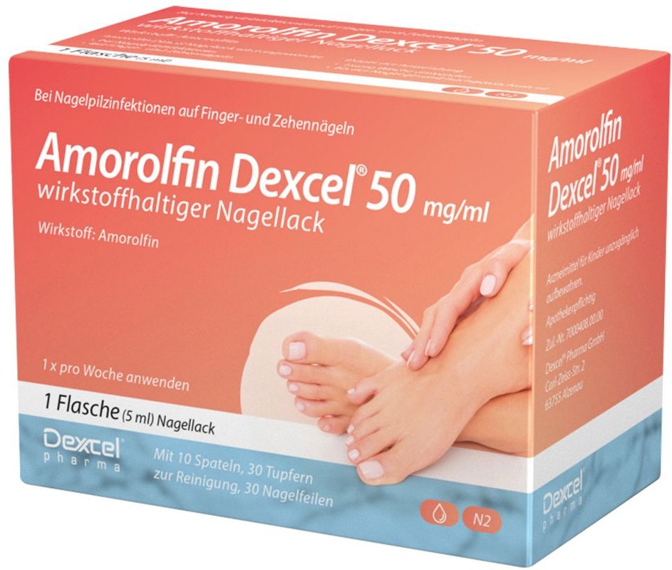 Amorolfin Dexcel 50 mg/ml wirkstoffhalt.Nagellack 5 ml Wirkstoffhaltiger Nagellack