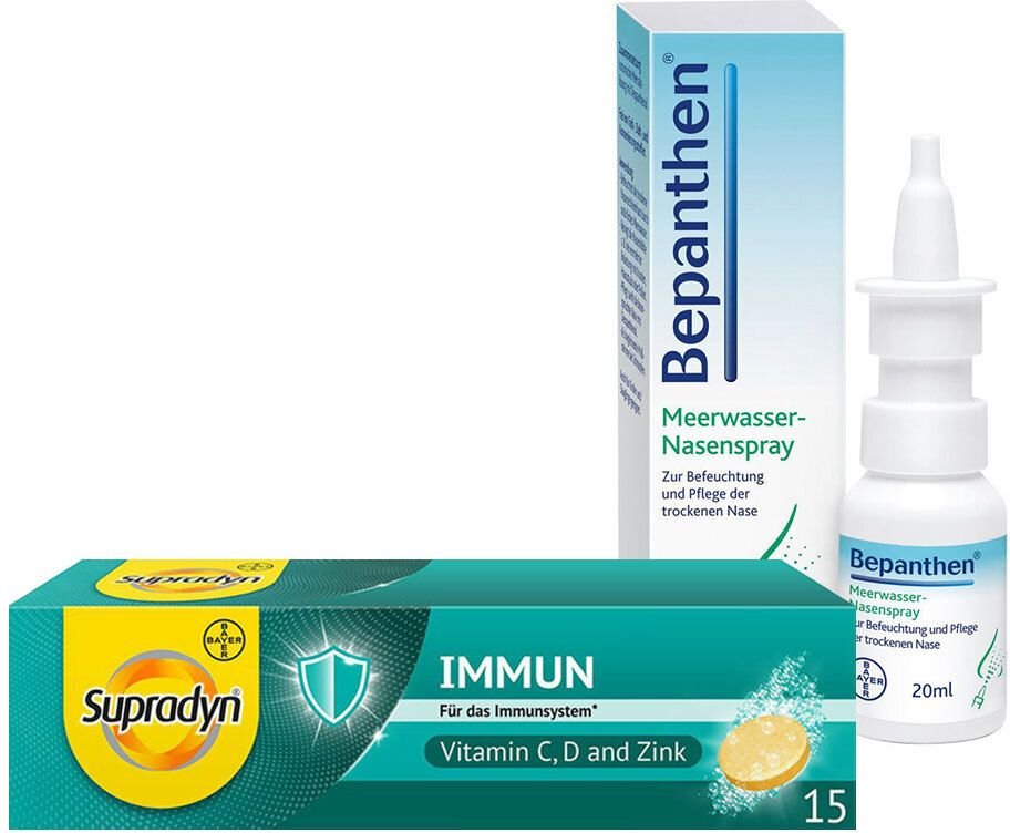 Bepanthen Meerwasser Nasenspray + Supradyn Immun 15 Brause 1 St Set