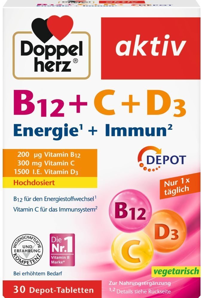 Thumbnail - Doppelherz B12+C+D3 Depot aktiv Tabletten 30 St