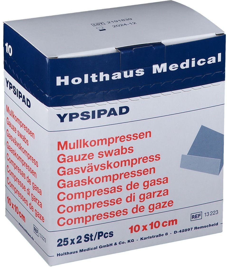 Mullkompressen Ypsipad 10x10 cm steril 8fach 25x2 St Kompressen