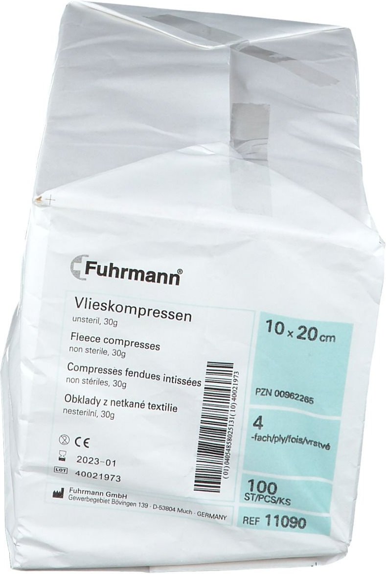 Vlieskompressen 10x20 cm unsteril 4lagig