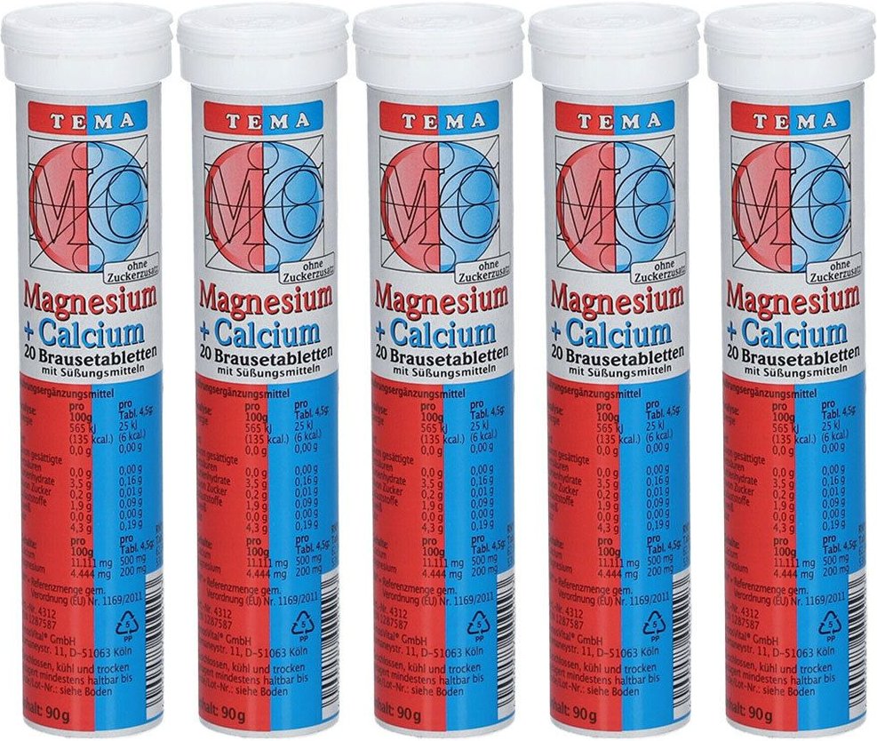 Magnesium+Calcium Brausetabletten 5x 5x20 St