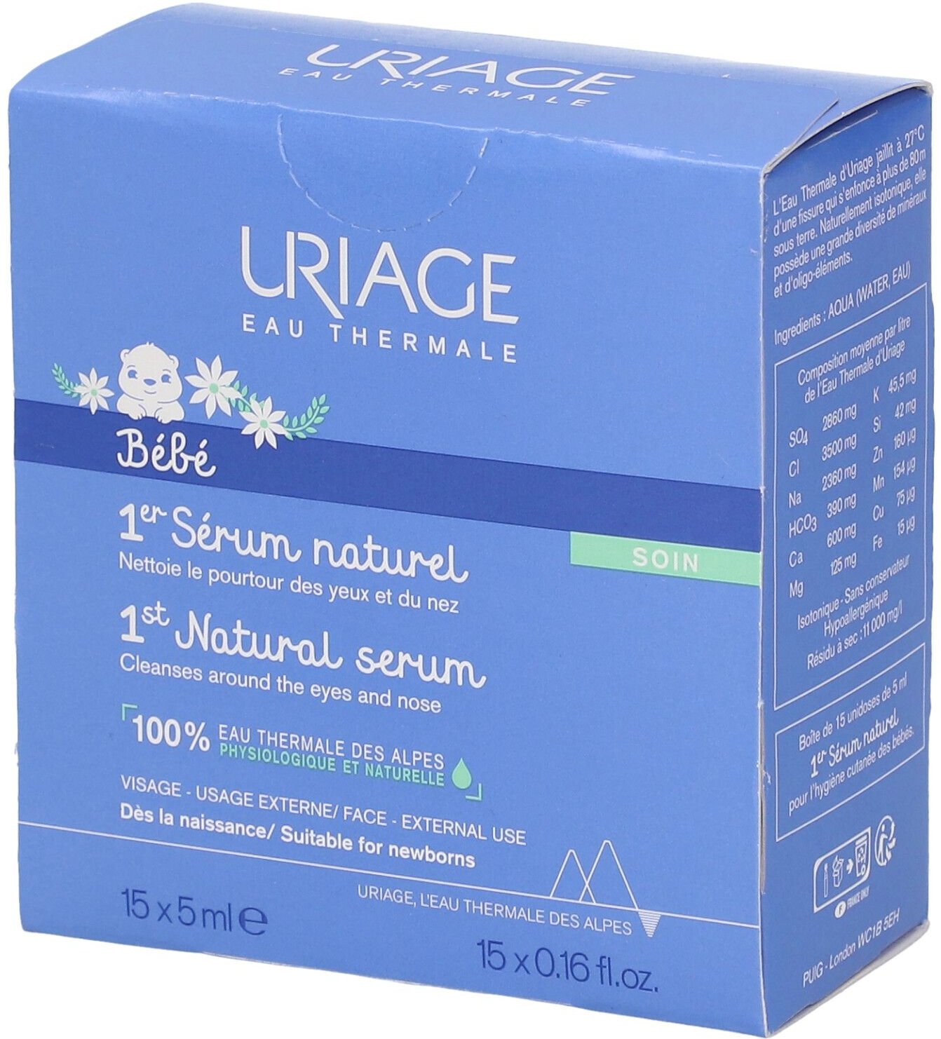Uriage Baby 1st Natural Serum Nieuwe Formule 15x5 ml Ampullen