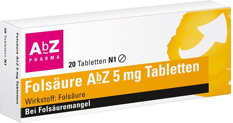 Folsäure AbZ 5 mg Tabletten