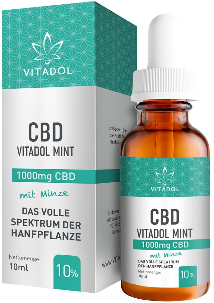 Thumbnail - CBD 10% Bio Hanfextrakt Öl Vitadol mint 10 ml