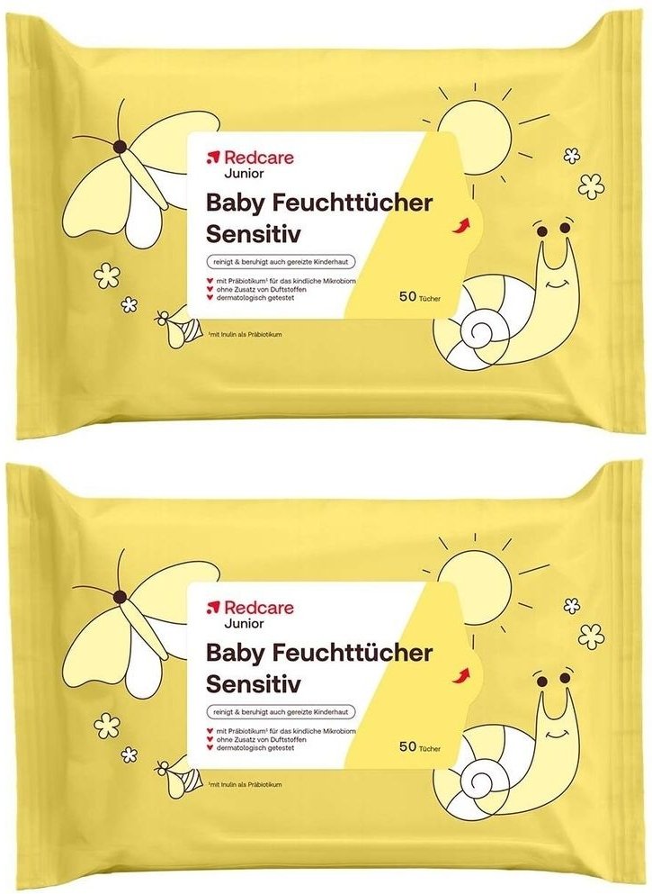 Redcare Junior Baby Feuchttücher Sensitiv x2 2x50 St Tücher