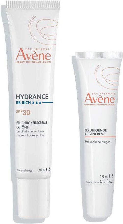 Avène Beruhigende Augencreme + Hydrance Bb-Reichhaltig Feuchtigkeitscreme getönt LSF 1 St Set