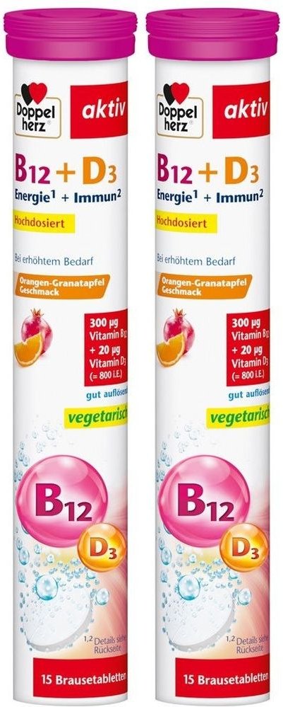Doppelherz Vitamin B12+D3 Brausetabletten 2x 2x15 St