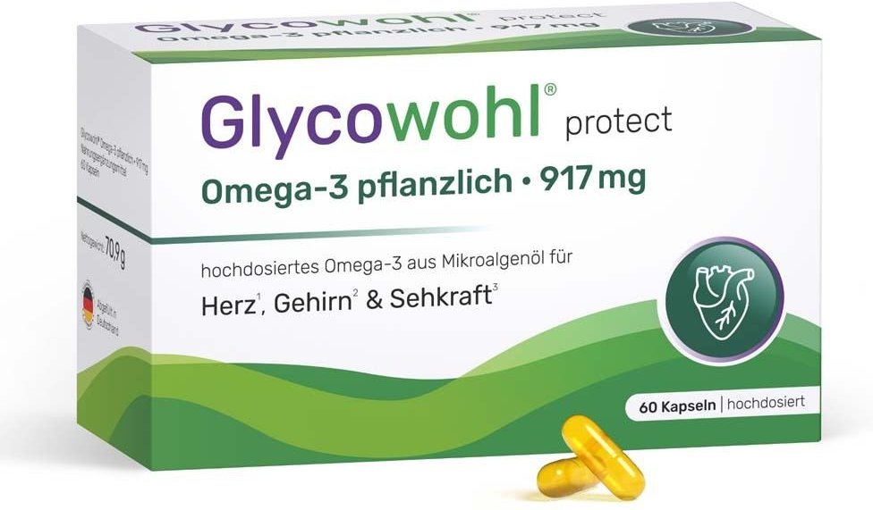 Glycowohl Omega-3 Kapseln 917 mg vegan+DHA+EPA 60 St