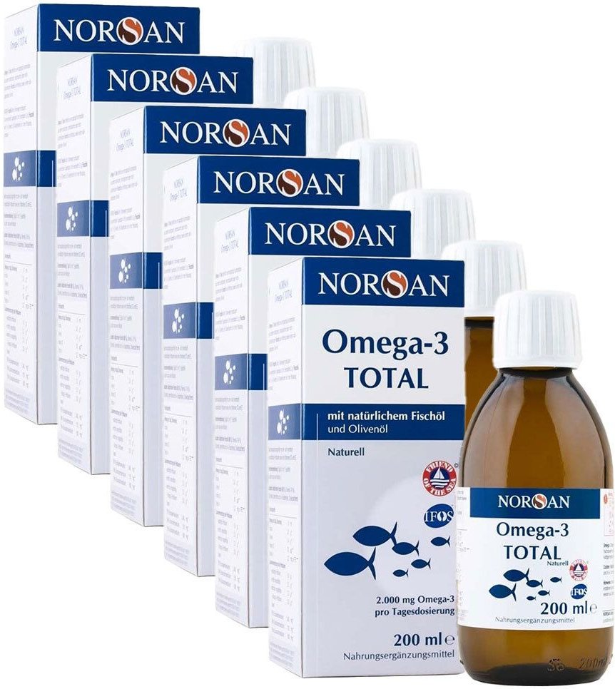 6x Norsan Omega-3 Total Naturell flüssig 6x200 ml Flüssigkeit