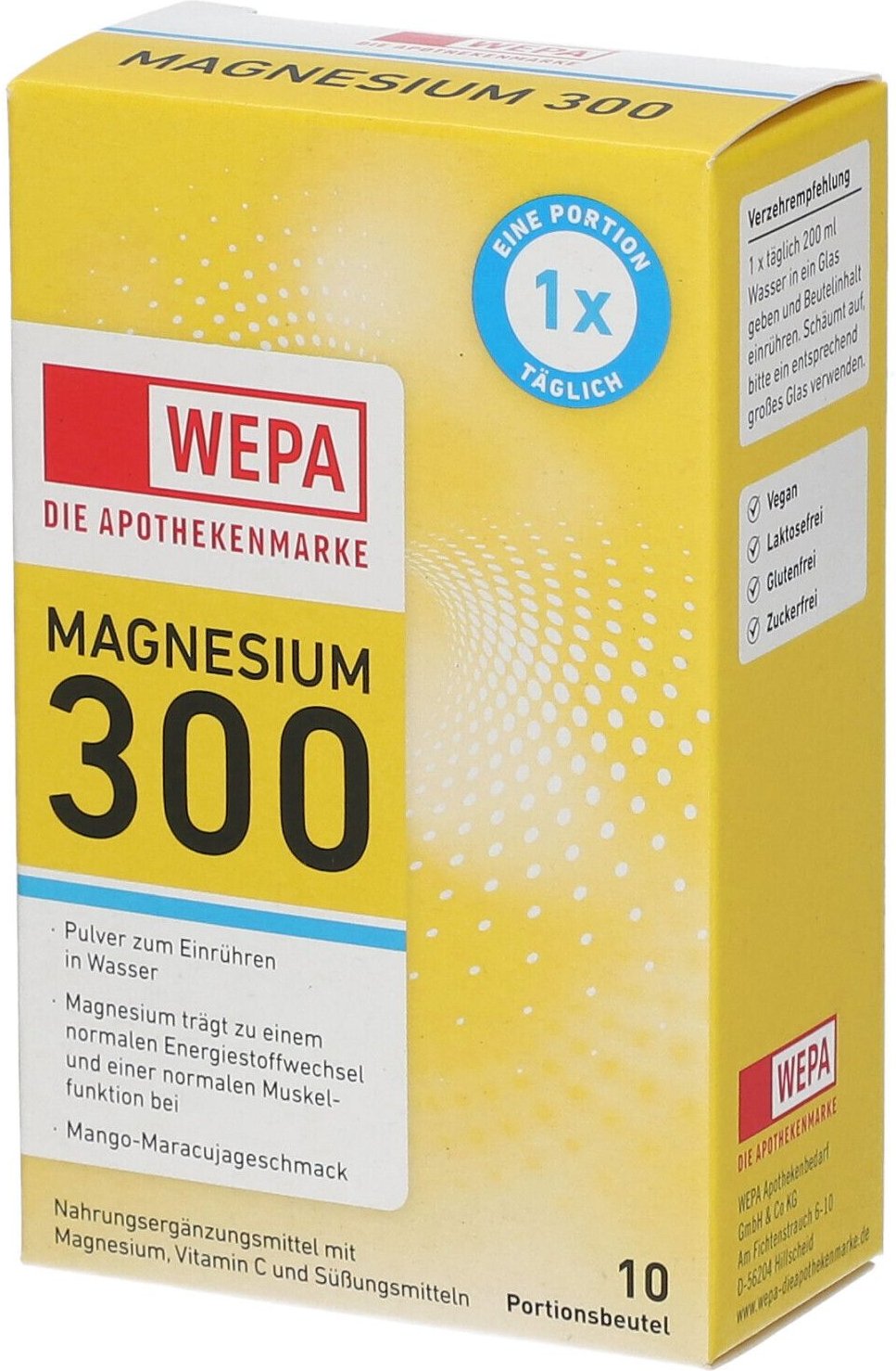 Thumbnail - Wepa Magnesium 300+Vit.C zuckerfrei Pulver 10x4,5 g