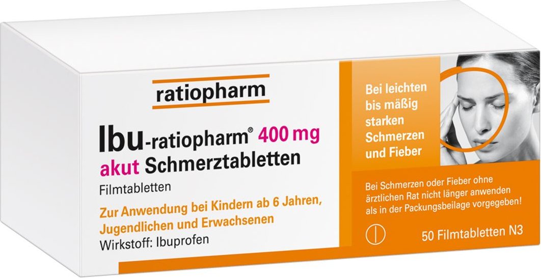 Ibu-Ratiopharm 400 mg akut Schmerztbl.Filmtabl. 50 St Filmtabletten