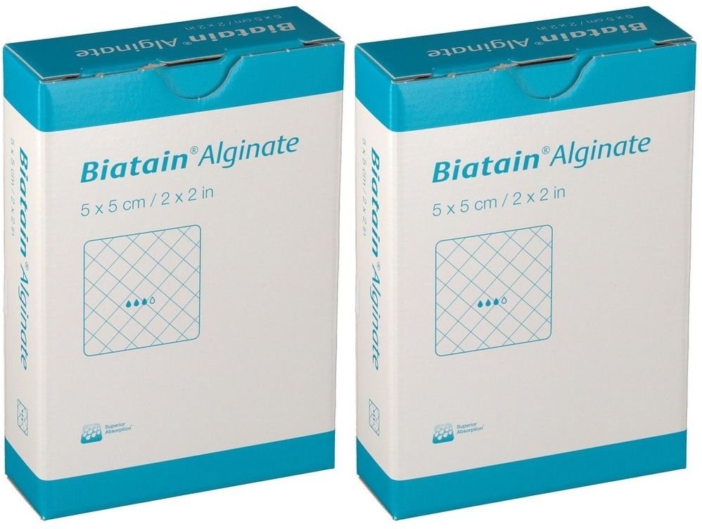 Biatain Alginate Kompressen 5x5 cm 2x 2x10 St Verband