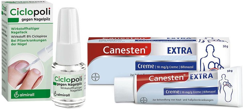 Ciclopoli gegen Nagelpilz + Canesten Extra Creme 10 mg/g 1 St Set