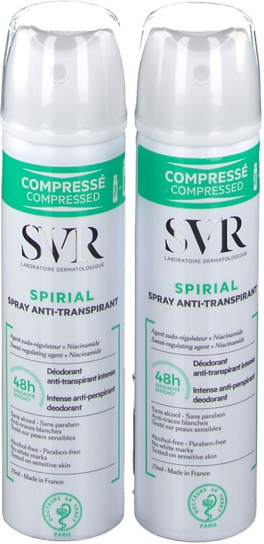 SVR Spirial Spray Anti-Transpirant Intens 48h Duo Promo 2x75 ml Deospray