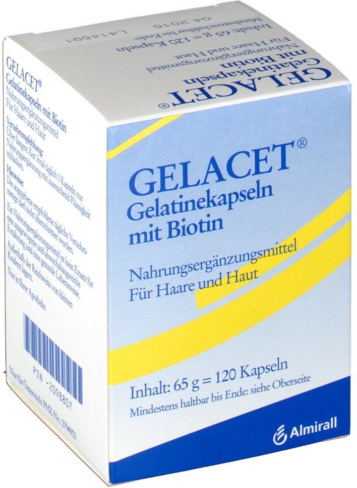 Gelacet Gelatinekapseln mit Biotin